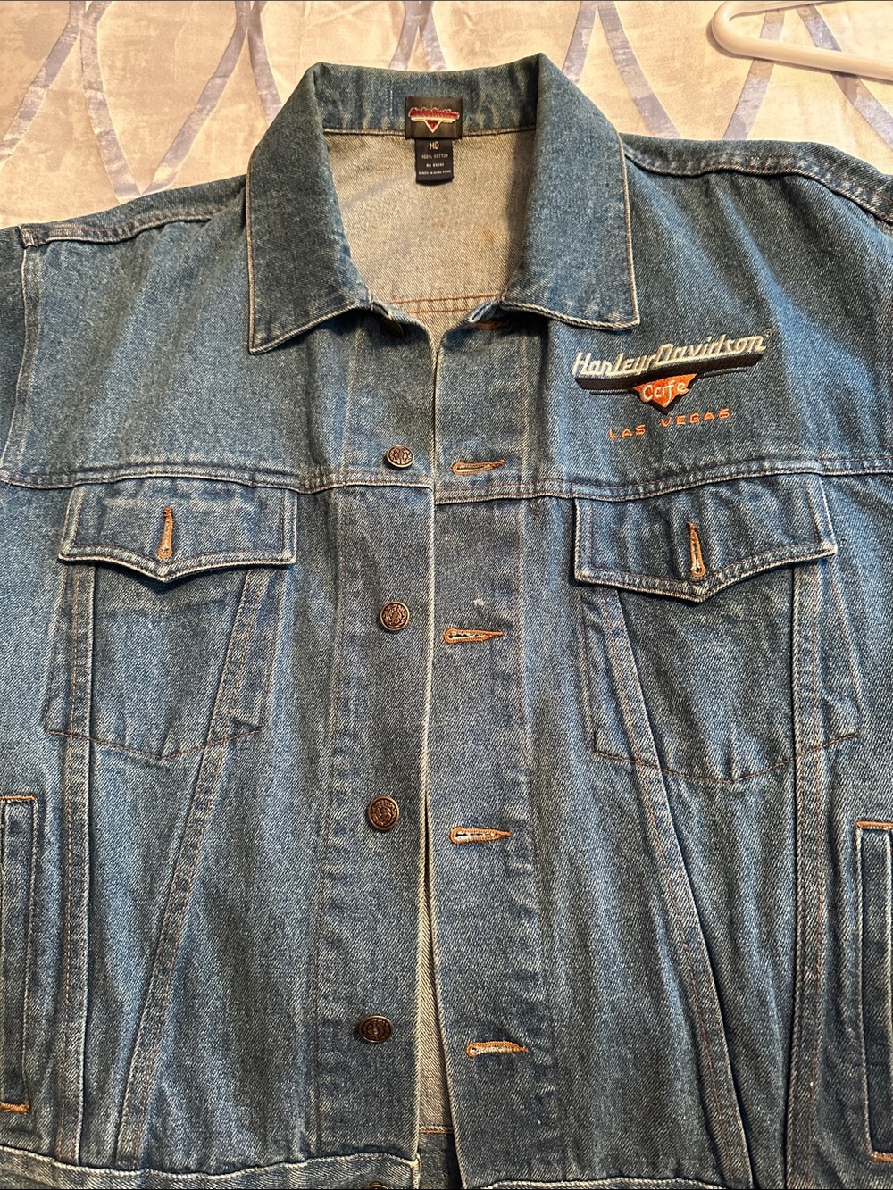 Harley-Davidson Blue Denim Trucker Jacket with Embroidered Logo